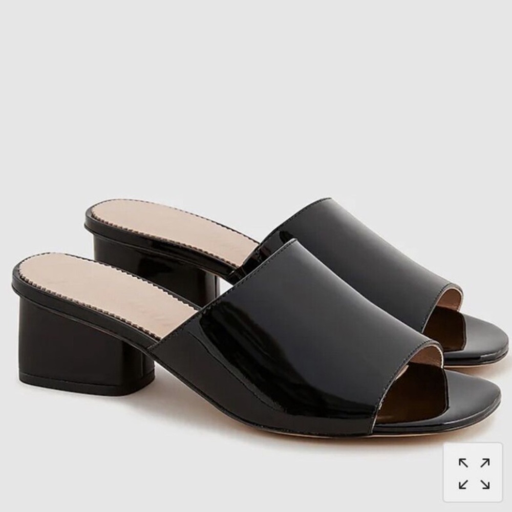 Black J. Crew “1997 Patent Leather Mules”